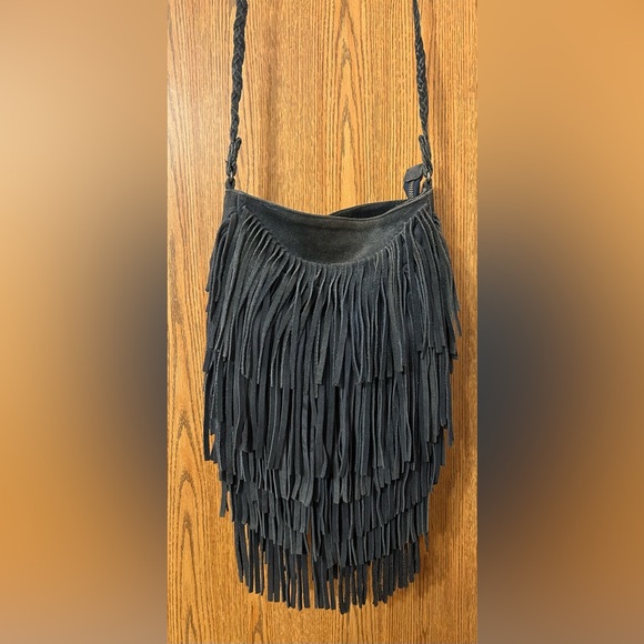 Urban Outfitters Genuine Cow Suede Fringe Crossbody Bag - Picture 2 of 10